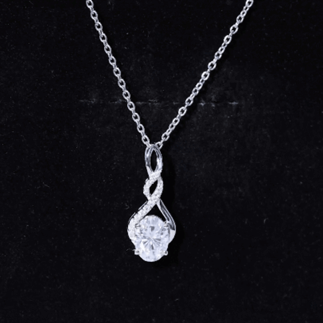1.25 Carat Moissanite Infinity Necklace in Sterling Silver