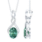 1.5 Carat Lab Grown Green Sapphire Infinity Necklace With Silver Chain