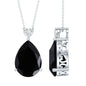 Certified 9 Carat Lab Grown Black Diamond Teardrop Necklace With Silver Chain