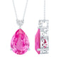 9 Carat Lab Grown Pink Sapphire Teardrop Necklace with Silver Chain