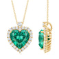 Lab Created 5.6 Carat Emerald Moissanite Heart Pendant Necklace
