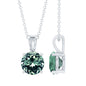 Certified 2.25 Carat Lab Grown Green Sapphire Solitaire Locket with Silver Chain