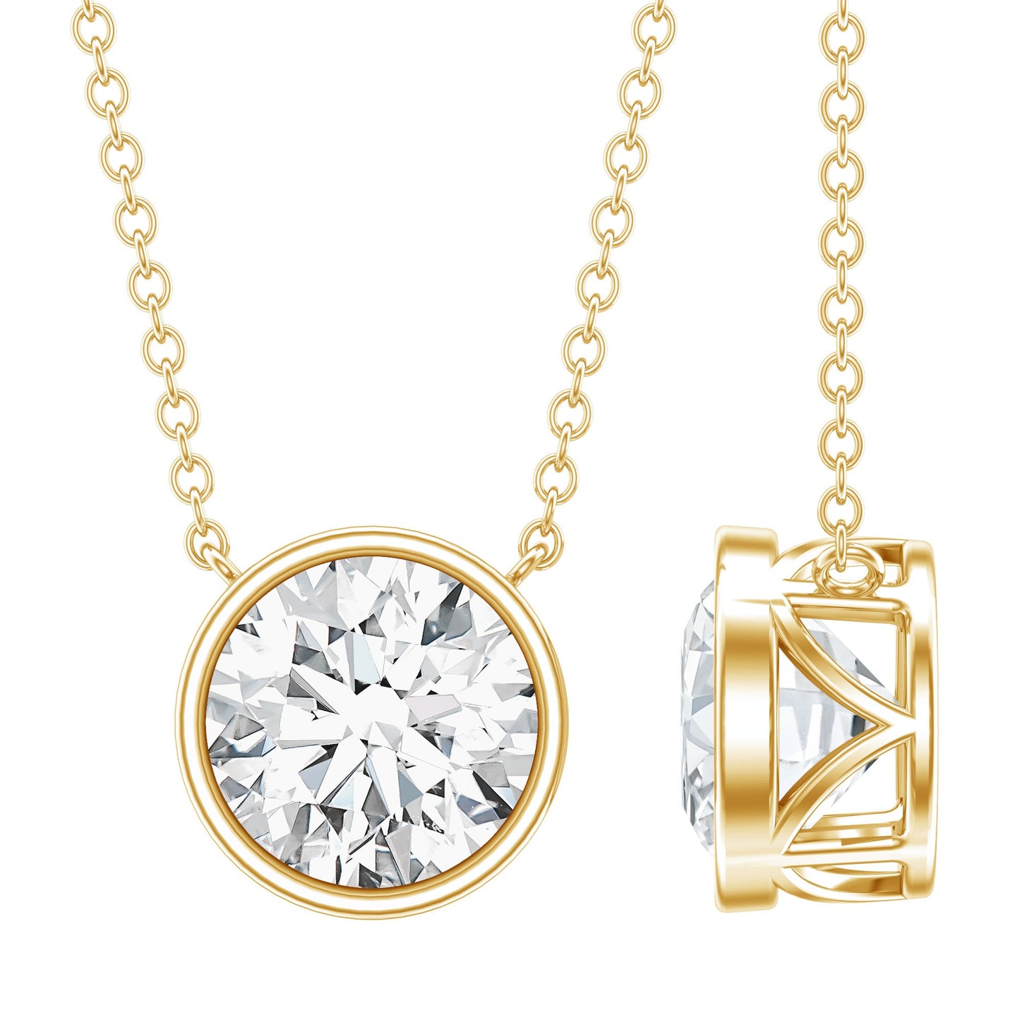IGI Certified 3 Carat Lab Grown Diamond Solitaire Necklace for Women