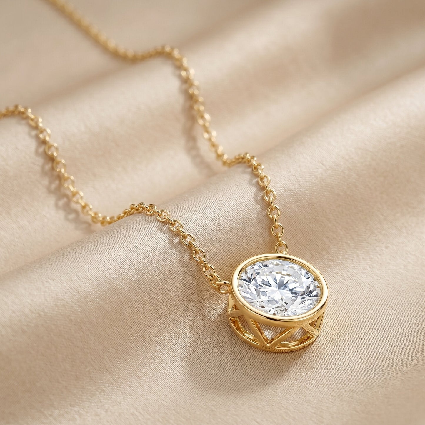 IGI Certified 3 Carat Lab Grown Diamond Solitaire Necklace for Women