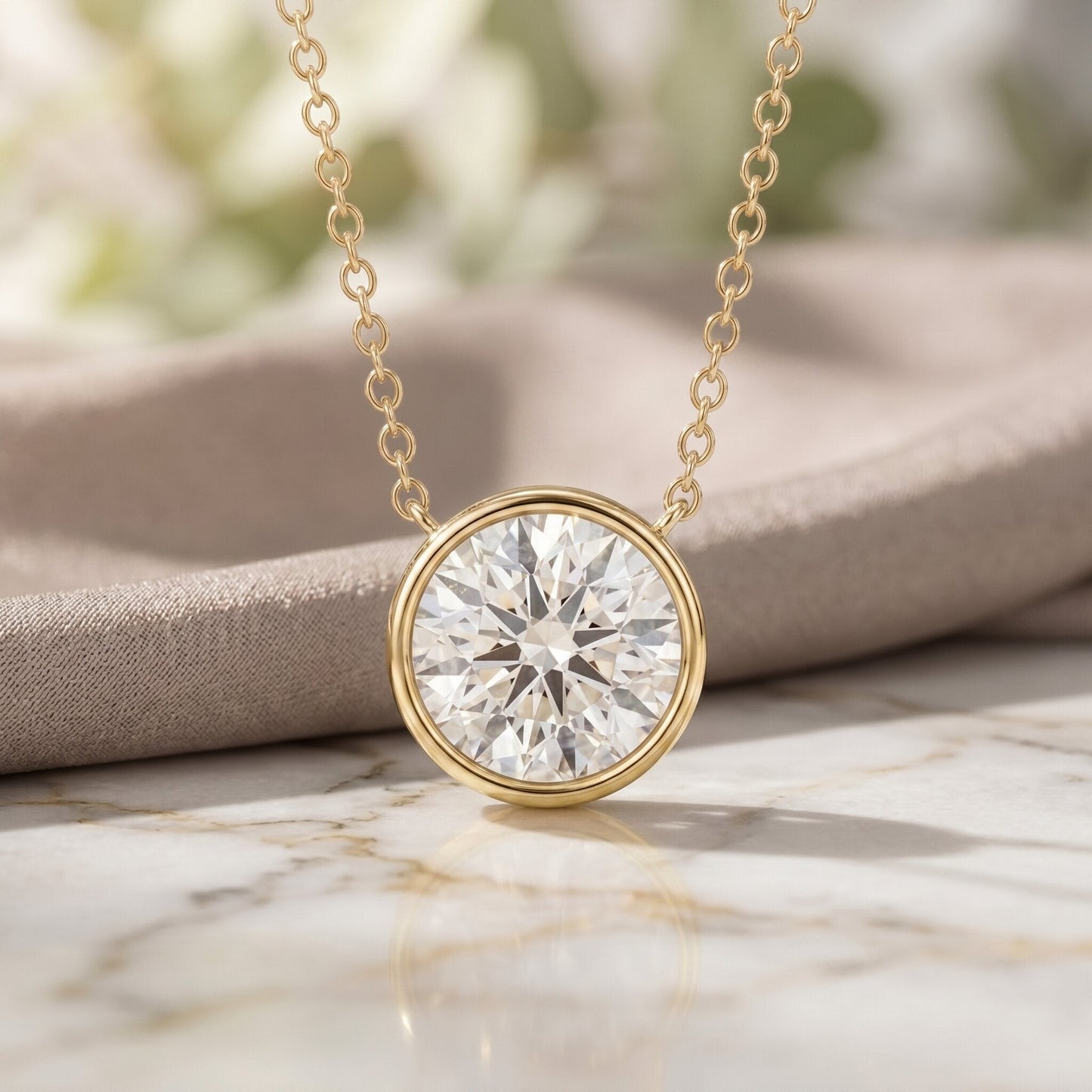 IGI Certified 3 Carat Lab Grown Diamond Solitaire Necklace for Women
