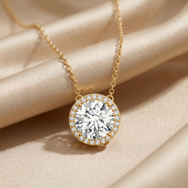 IGI Certified Round Lab Grown Diamond Wedding Necklace for Women