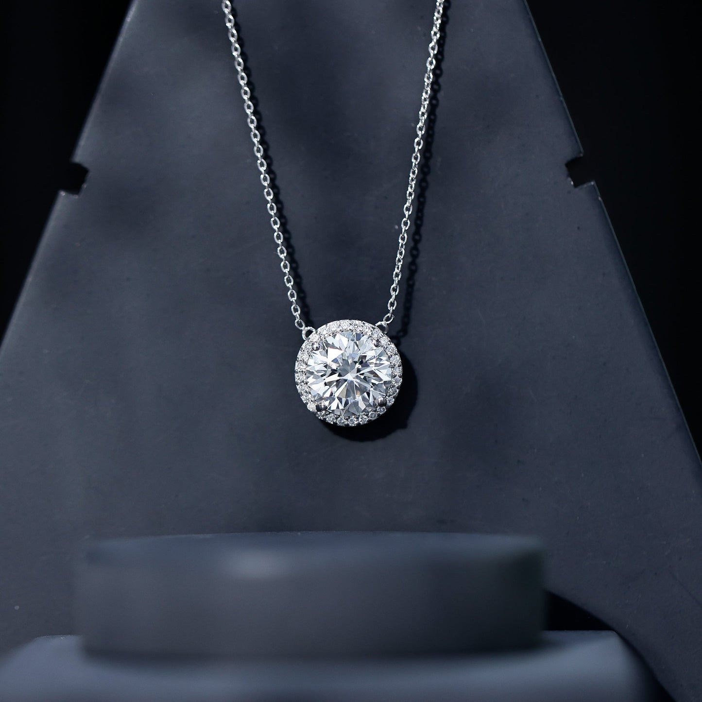 IGI Certified 4 Carat Round Lab Grown Diamond Statement Necklace