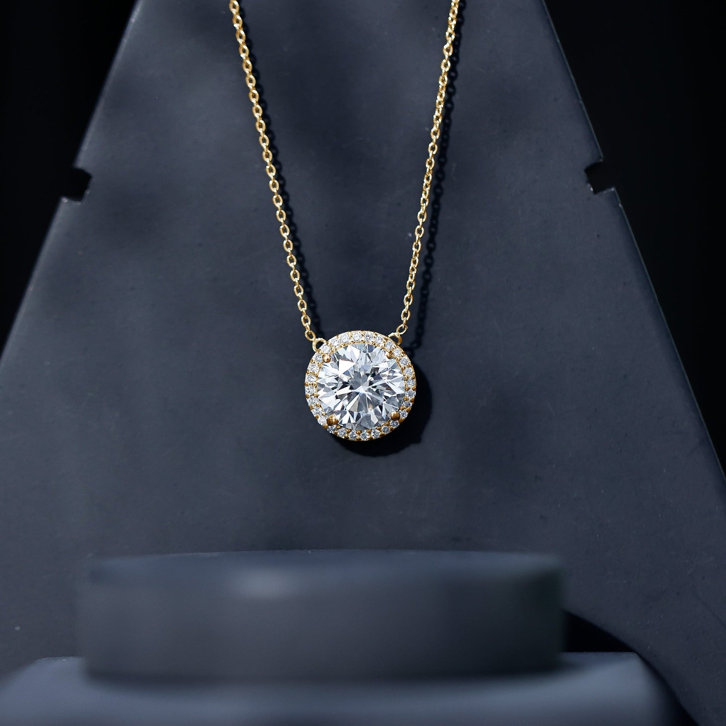IGI Certified 4 Carat Round Lab Grown Diamond Statement Necklace