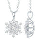 Certified Moissanite Snowflake Necklace with Silver Chain