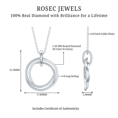 Certified Diamond Eternity Circle Necklace For Her