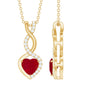 Natural Ruby Diamond Infinity Heart Necklace