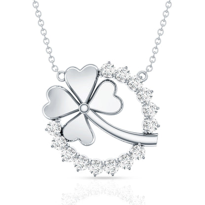 Certified Diamond Lucky 4 Leaf Necklace