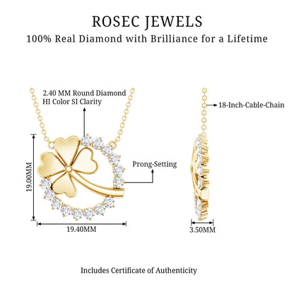 Certified Diamond Lucky 4 Leaf Necklace
