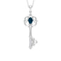 London Blue Topaz and Diamond Vintage Key Necklace