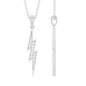 Natural Diamond Lightning Bolt Necklace for Her