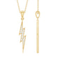 Natural Diamond Lightning Bolt Necklace for Her