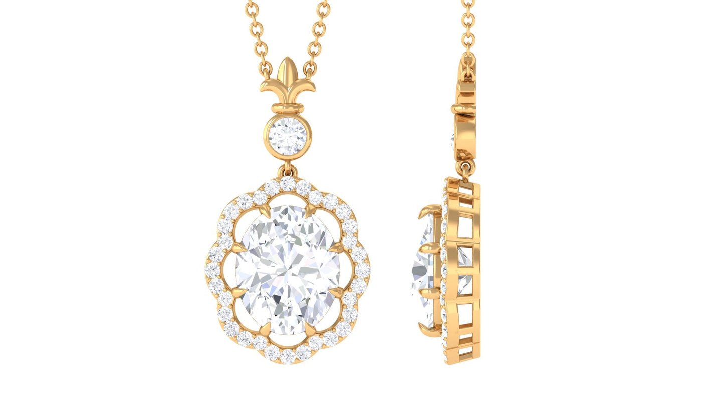 Certified 1.2 Carat Moissanite Statement Necklace for Women