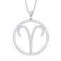 Certified Moissanite Aries Zodiac Sign Pendant Necklace