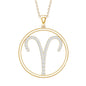 Certified Moissanite Aries Zodiac Sign Pendant Necklace