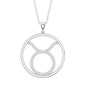 Certified Moissanite Taurus Zodiac Sign Pendant Necklace