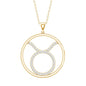 Certified Moissanite Taurus Zodiac Sign Pendant Necklace