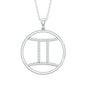 Certified Moissanite Gemini Zodiac Sign Pendant Necklace