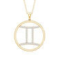 Certified Moissanite Gemini Zodiac Sign Pendant Necklace