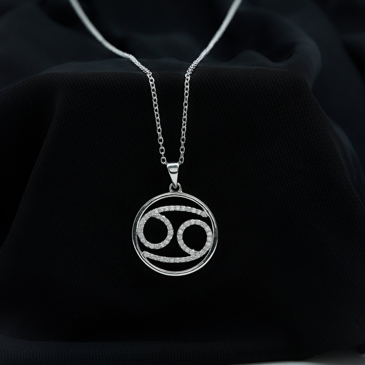 Certified Moissanite Cancer Zodiac Sign Necklace