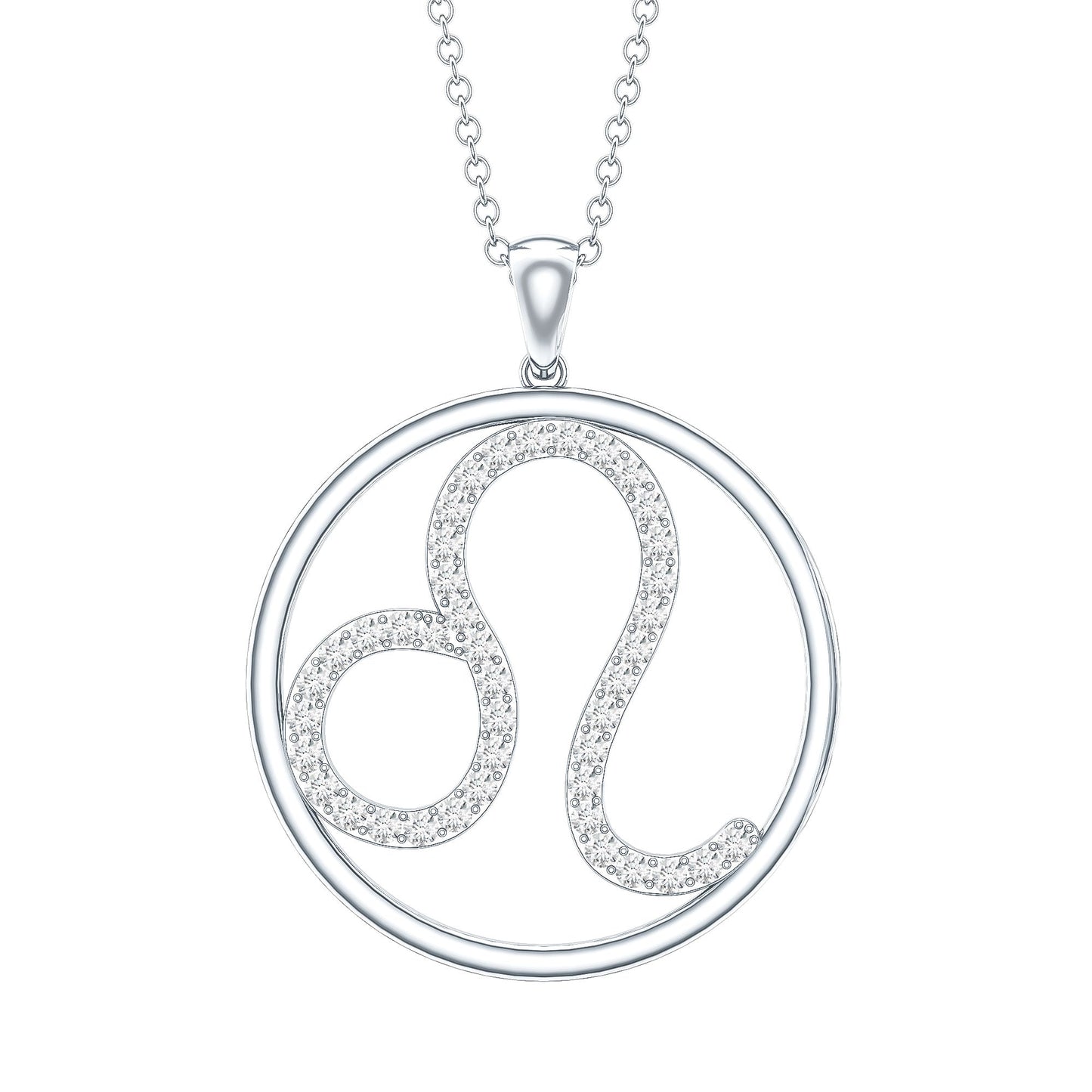 Certified Moissanite Leo Zodiac Sign Necklace