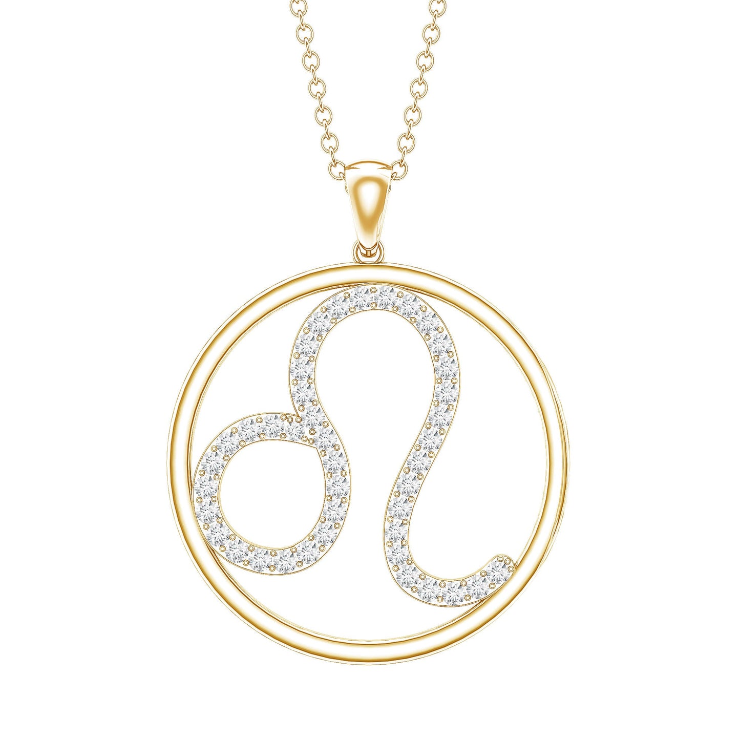 Certified Moissanite Leo Zodiac Sign Necklace