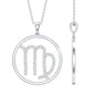 Certified Moissanite Virgo Zodiac Sign Pendant Necklace
