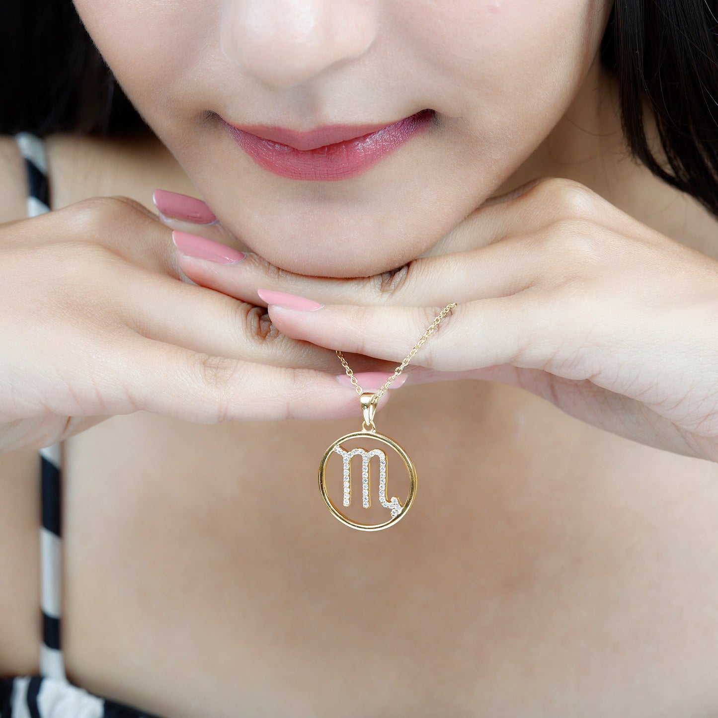 Certified Moissanite Scorpio Zodiac Pendant Necklace