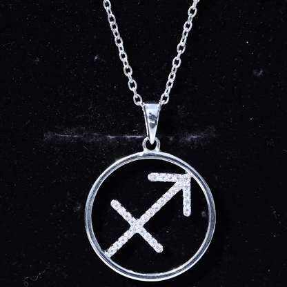 Certified Moissanite Sagittarius Zodiac Sign Necklace
