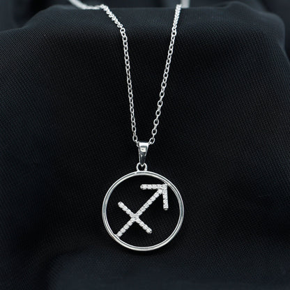 Certified Moissanite Sagittarius Zodiac Sign Necklace