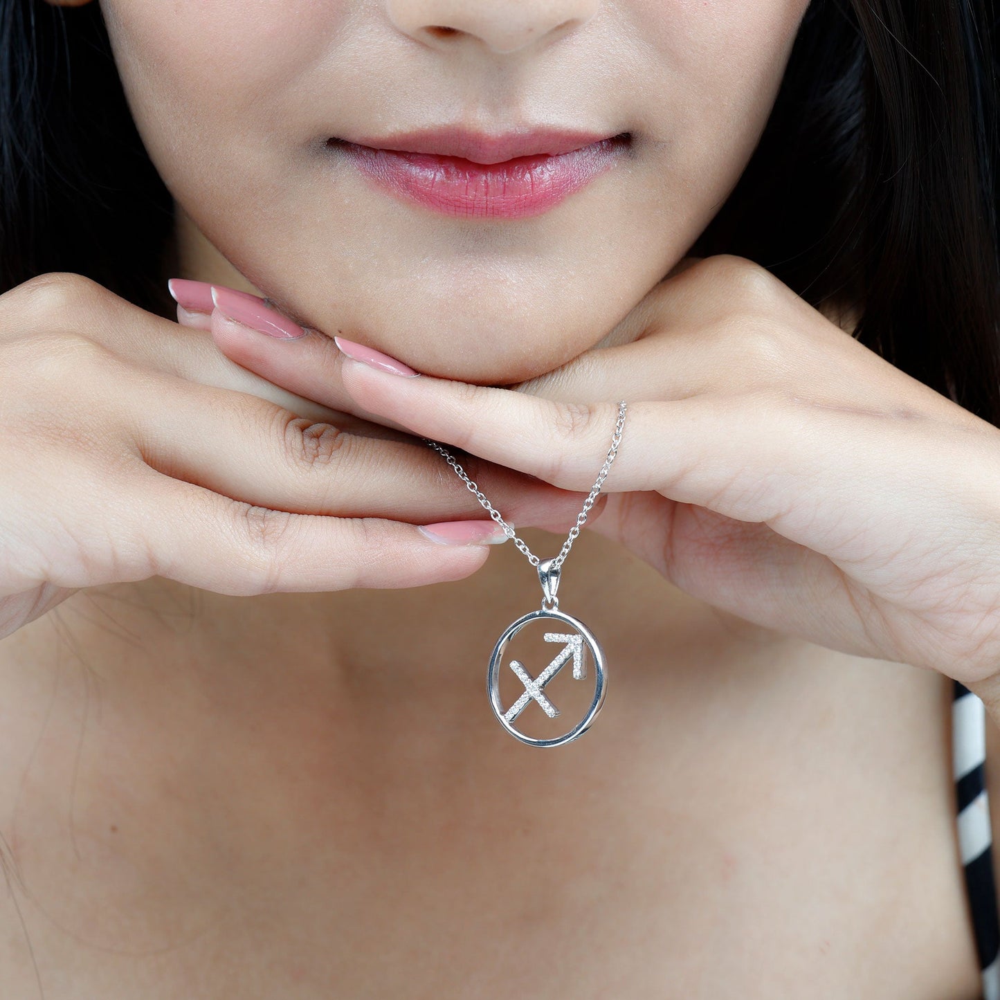 Certified Moissanite Sagittarius Zodiac Sign Necklace