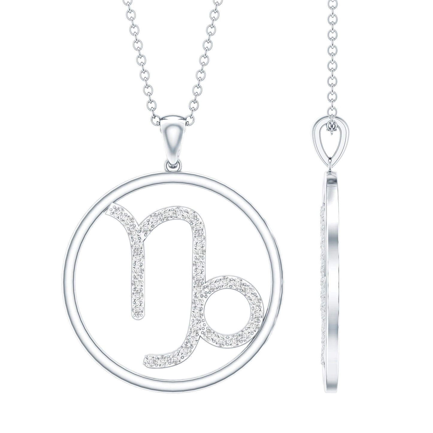 Certified Moissanite Capricorn Zodiac Necklace