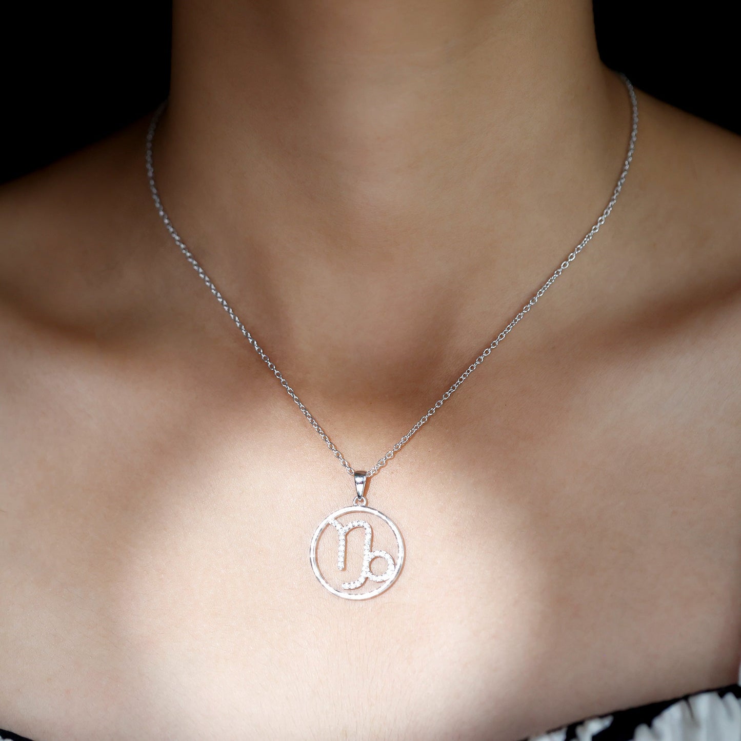 Certified Moissanite Capricorn Zodiac Necklace