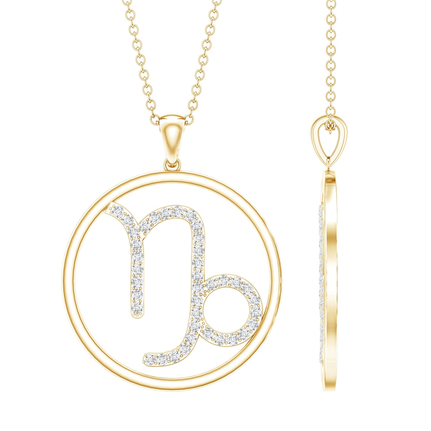 Certified Moissanite Capricorn Zodiac Necklace