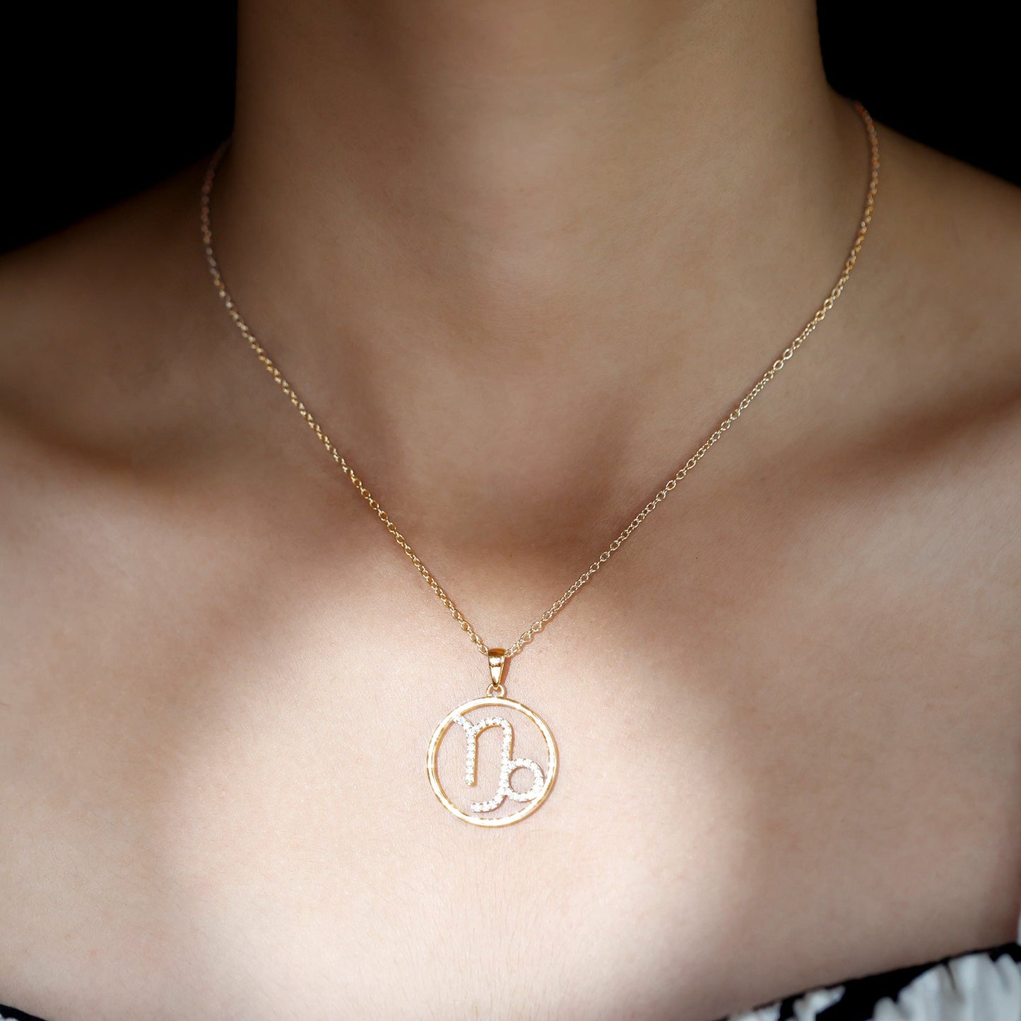 Certified Moissanite Capricorn Zodiac Necklace