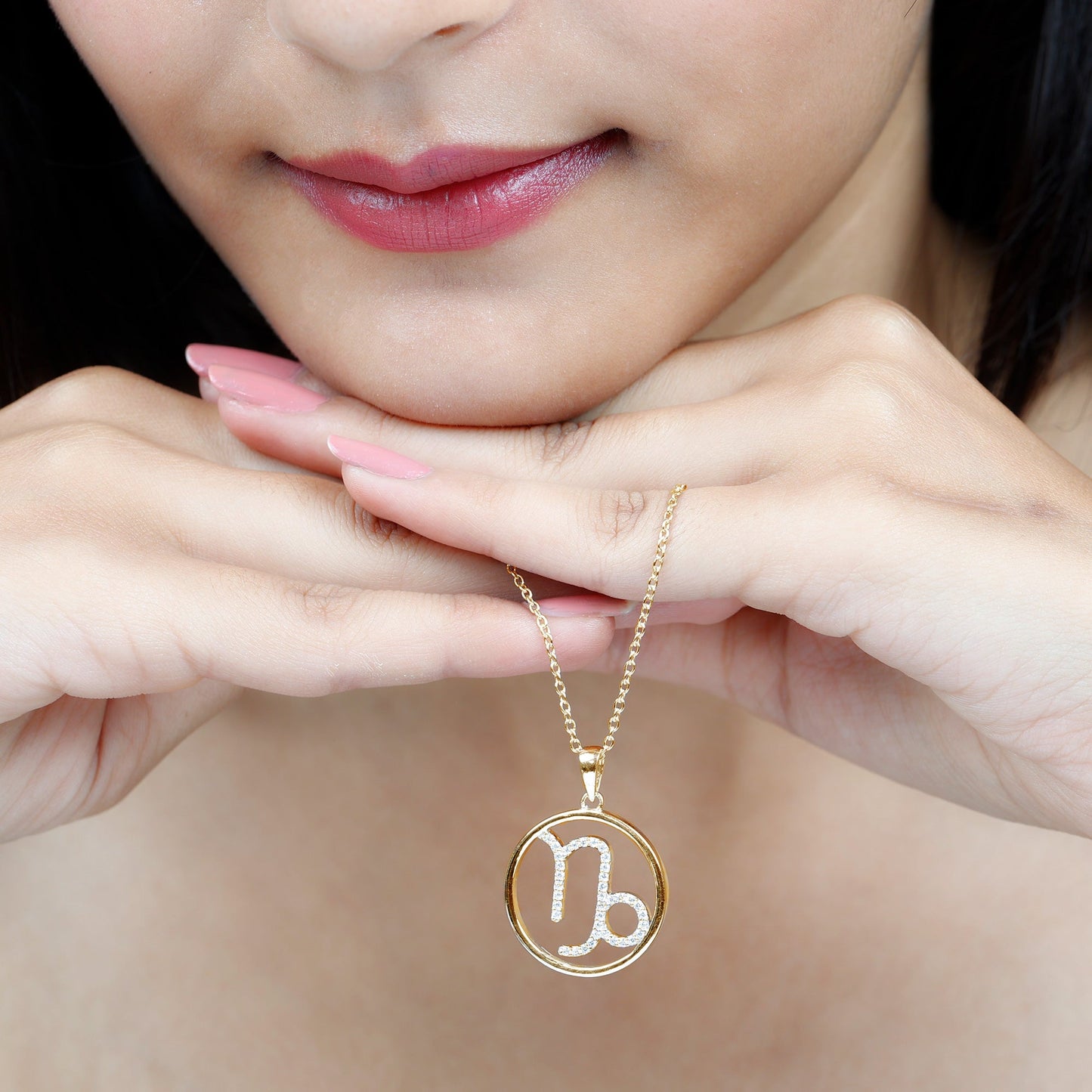 Certified Moissanite Capricorn Zodiac Necklace