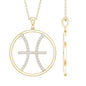 Certified Moissanite Pisces Zodiac Sign Pendant Necklace