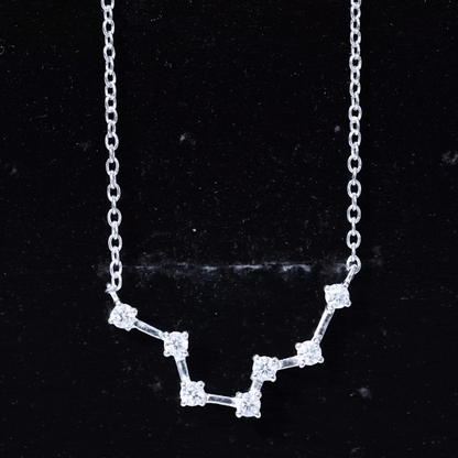 Moissanite Constellation Aquarius Zodiac Sign Necklace