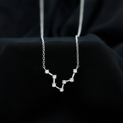 Moissanite Constellation Aquarius Zodiac Sign Necklace