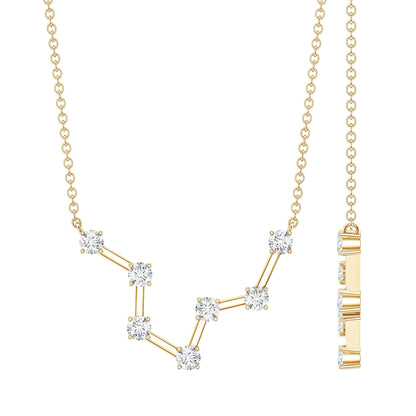 Moissanite Constellation Aquarius Zodiac Sign Necklace