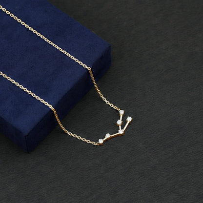 Moissanite Constellation Taurus Zodiac Sign Necklace