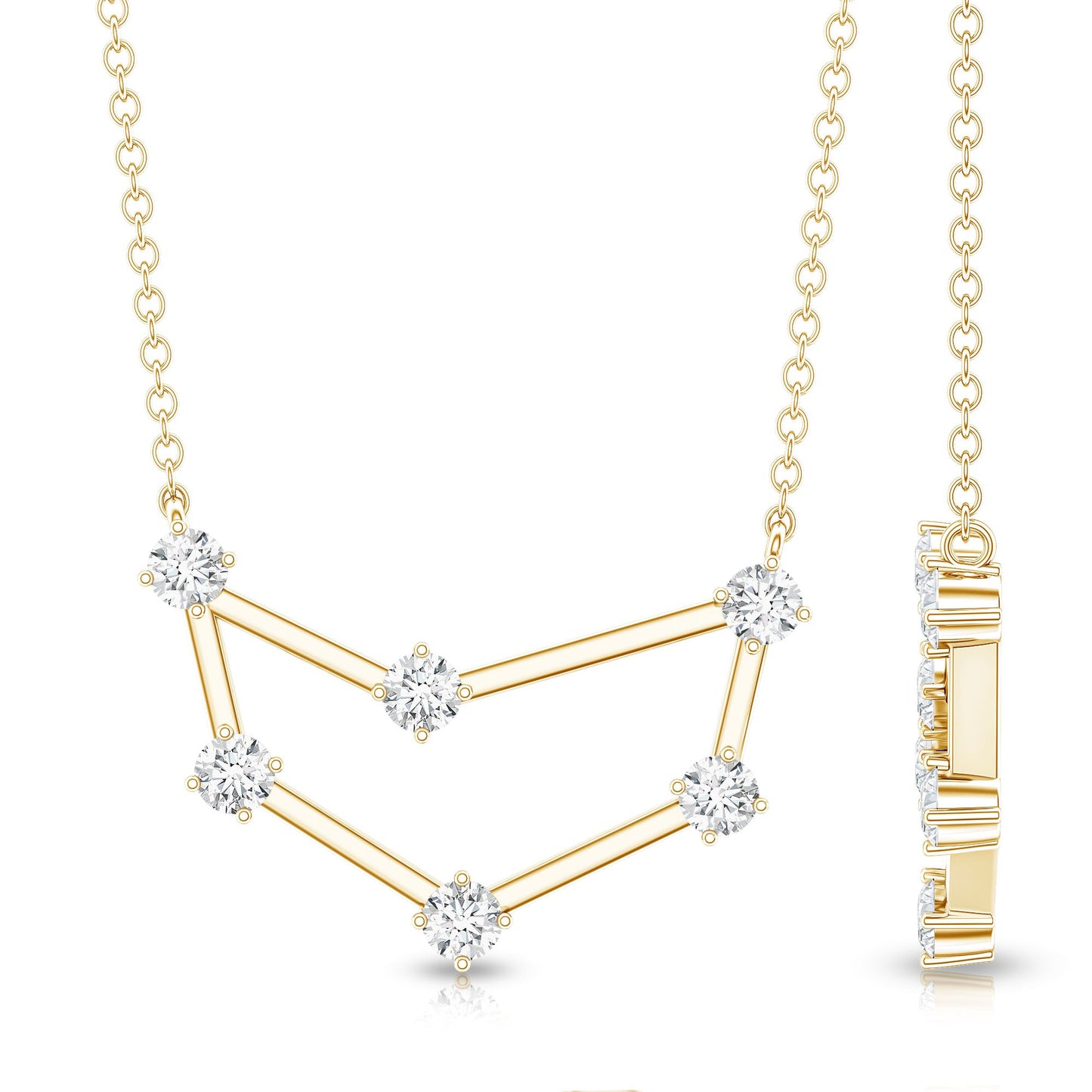 Certified Moissanite Capricorn Constellation Necklace