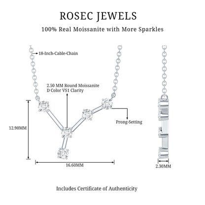 Moissanite Cancer Zodiac Constellation Necklace