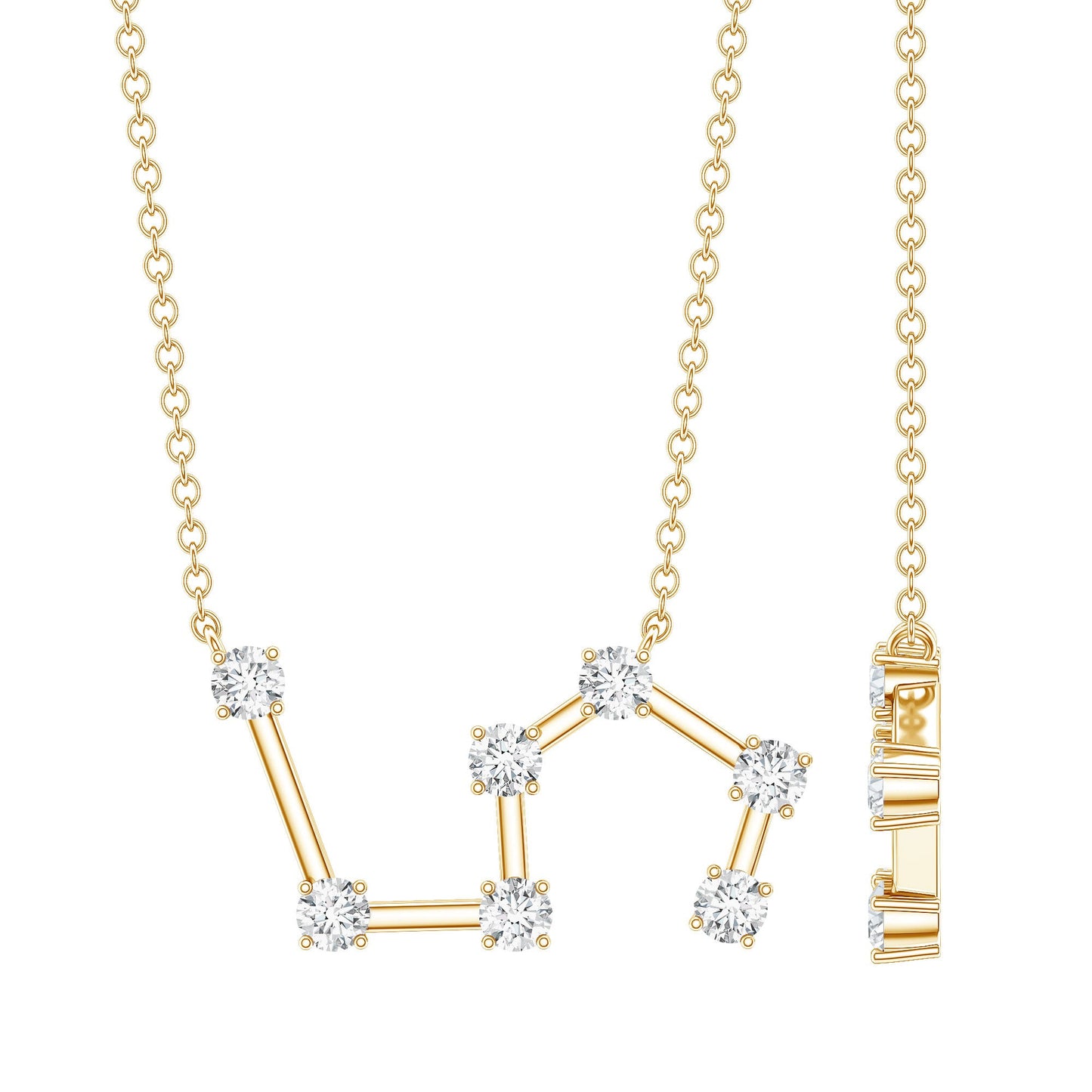 Moissanite Constellation Leo Zodiac Sign Necklace