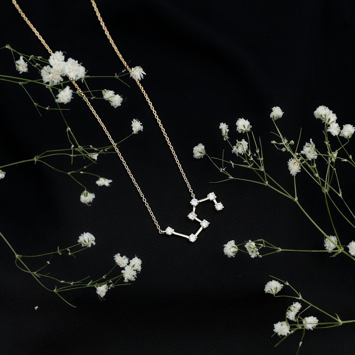 Moissanite Constellation Leo Zodiac Sign Necklace