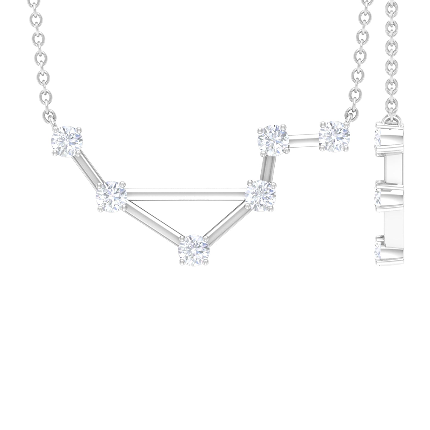 Certified Moissanite Constellation Libra Zodiac Sign Necklace